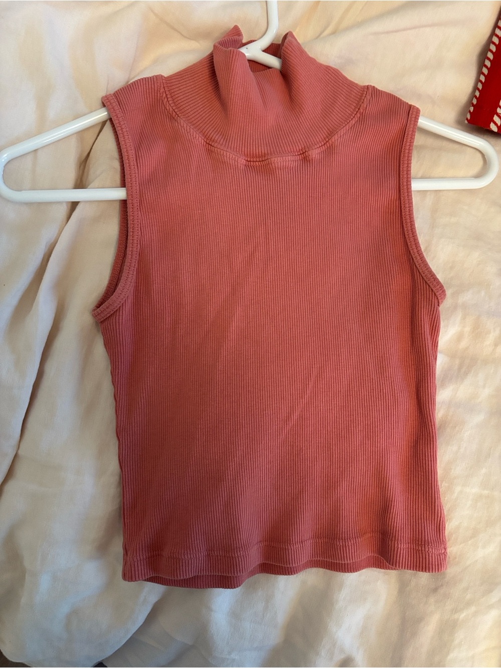 Big Bud Press Organic Cotton Ribbed Mock Neck Tank - Dusty Rose
